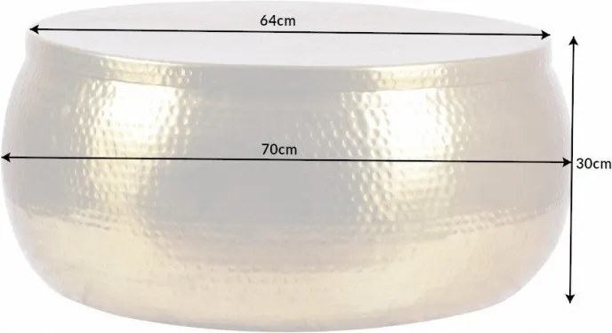 Masuta auxiliara design unicat Orient Storage 70cm, auriu