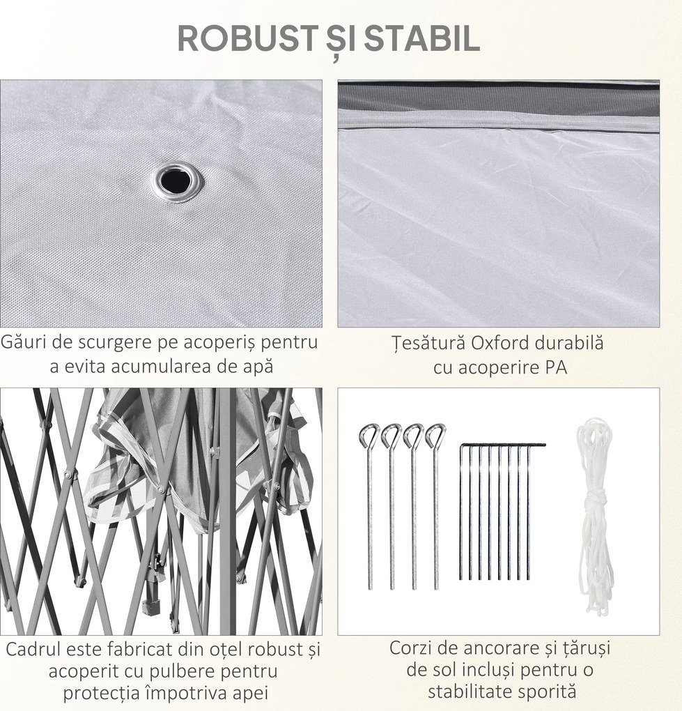 Outsunny Foișor Pliabil cu Plasă de Țânțari, Baldachin Dublu, Înălțime Reglabilă și Geantă, 330x330x288 cm, Bej | Aosom Romania