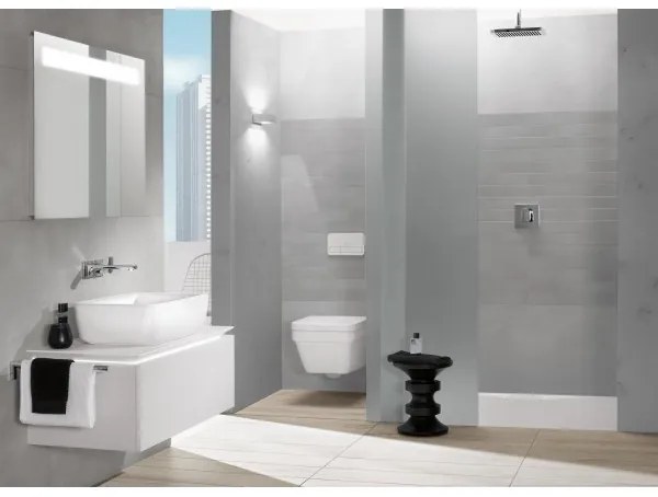 Pachet vas WC rimless suspendat, Villeroy&Boch Architectura, cu capac si rezervor incastrat Grohe Rapid SL cu clapeta