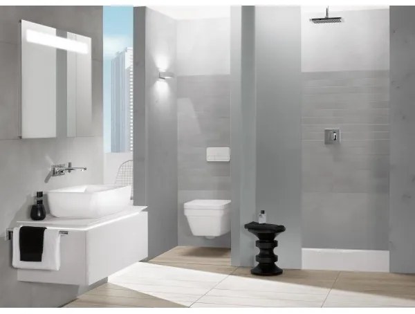 Pachet vas WC rimless suspendat, Villeroy&amp;Boch Architectura, cu capac si rezervor incastrat Grohe Rapid SL cu clapeta