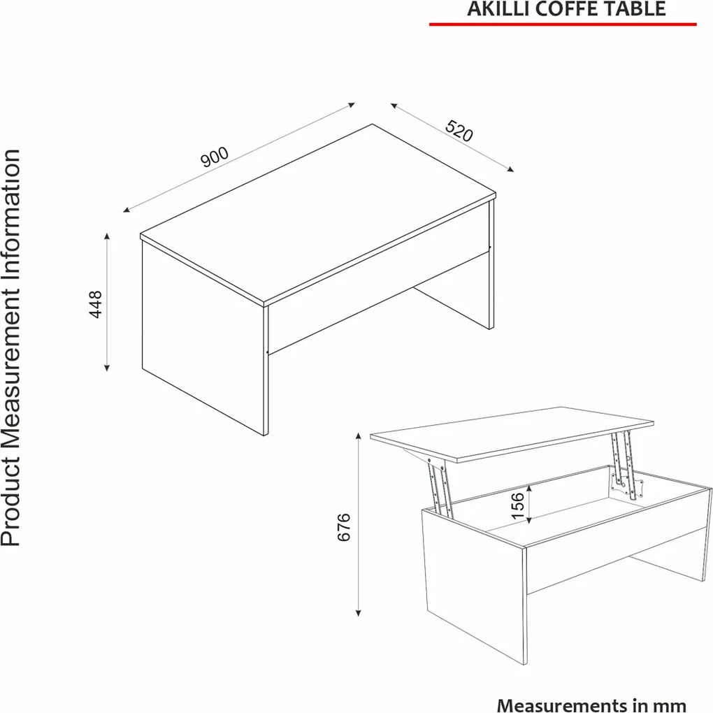 Măsuță de cafea Akilli White