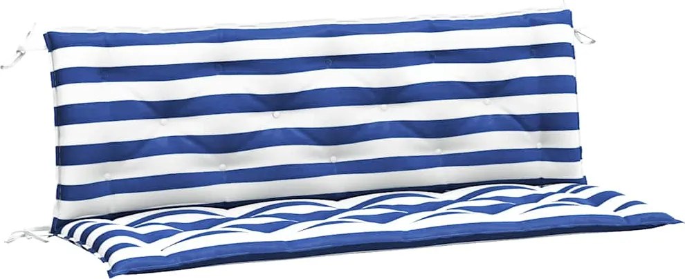 vidaXL Perne bancă, 2 buc., 150x50x7 cm dungi albastre și albe, oxford