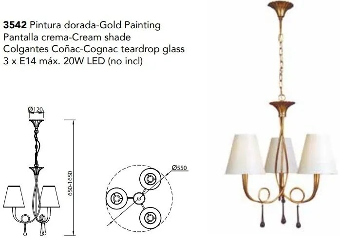 Candelabru elegant cu 3 brate Paola