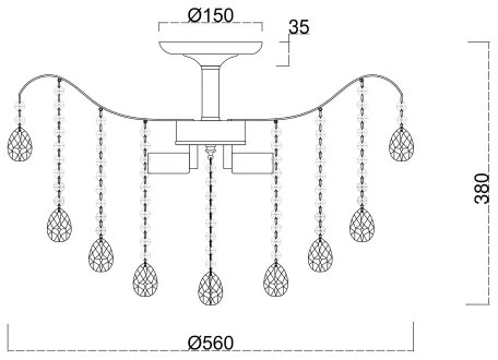 Lustră de cristal aplicată Brilagi CRYSTAL 6xE14/60W/230V crom lucios