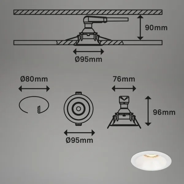SET 3x corp de iluminat încastrat pentru baie Brilo 1xGU10/9W/230V IP23 alb