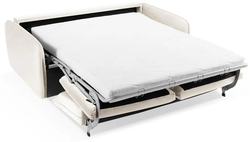 Canapea crem extensibilă cu tapițerie din catifea 194 cm Vienna – Cosmopolitan Design