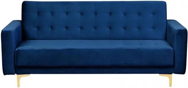 Canapea extensibila Aberdeen, albastra, 83 x 186 x 88 cm