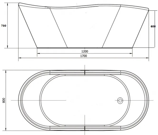 Cada freestanding ovala Venus 170x80 cm