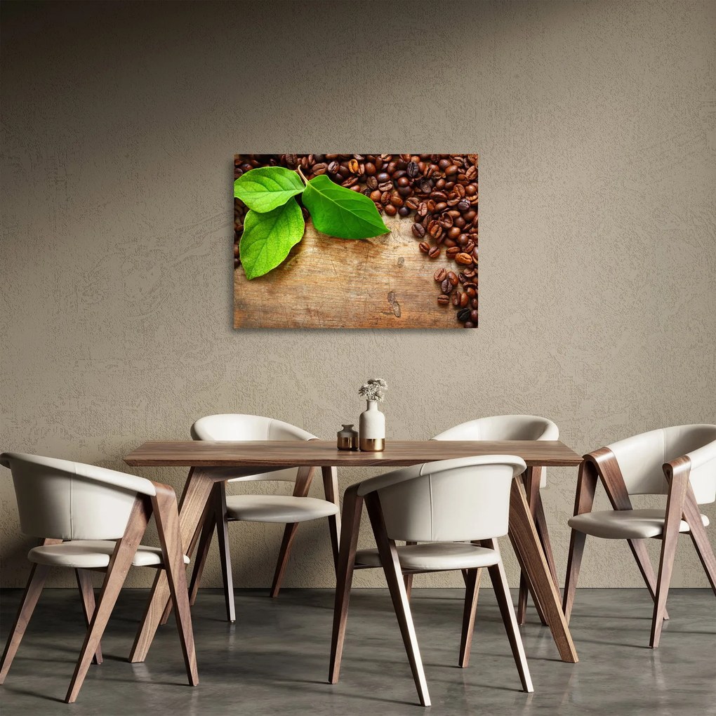 Tablou pe sticlă - Cafea (70x50 cm)