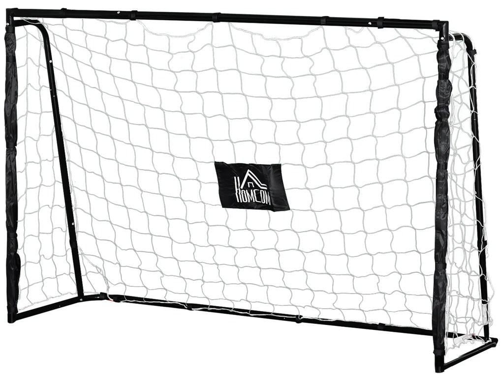 HOMCOM But de fotbal poarta de fotbal structura metal plasa PE cuie & unelte incluse dim. 186L x 62l x 123H cm negru alb | Aosom Romania