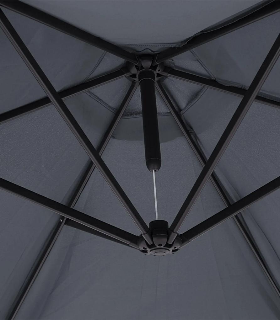 Umbrela soare cu manivela rotunda Functie dee inclinare Antracit 330 cm