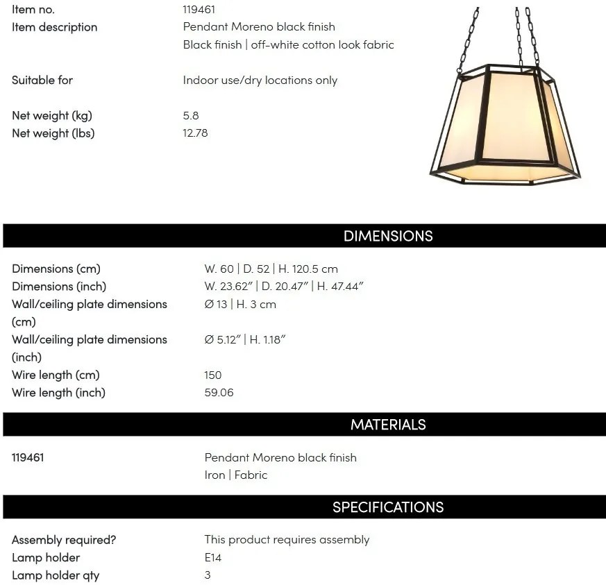 Lustra design LUX, Metal, Tesatura, Moreno