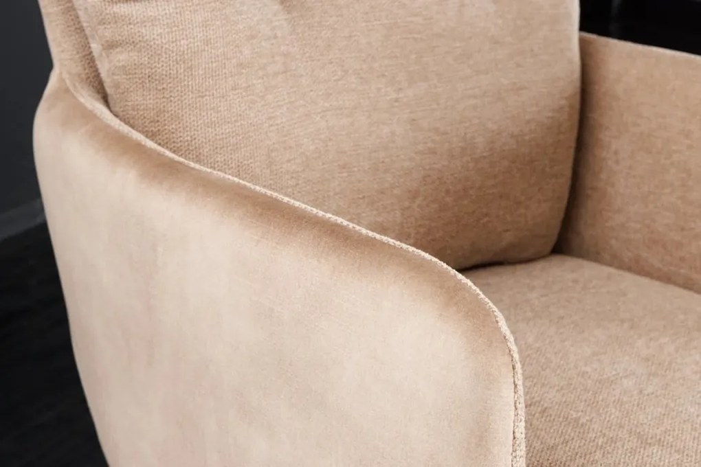 Set de 2 scaune pivotante BIG GEORGE sampanie bej