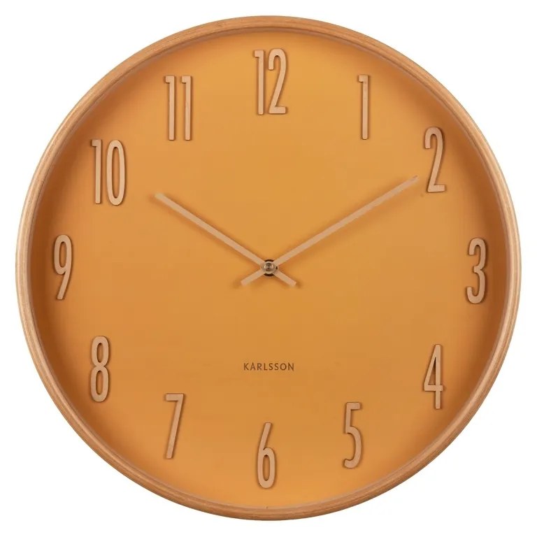 Karlsson 5996YE design ceas de perete galben, diametru 40 cm