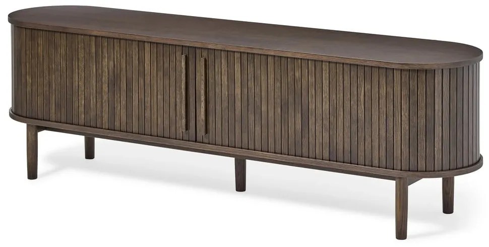 Comodă TV maro cu aspect de lemn de stejar 180x56x40 cm Meta – Unique Furniture