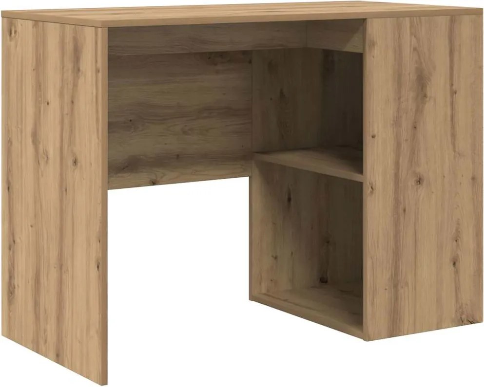 vidaXL Birou cu raft Stejar Artizanal 102 x 50 x 75 cm Lemn compozit