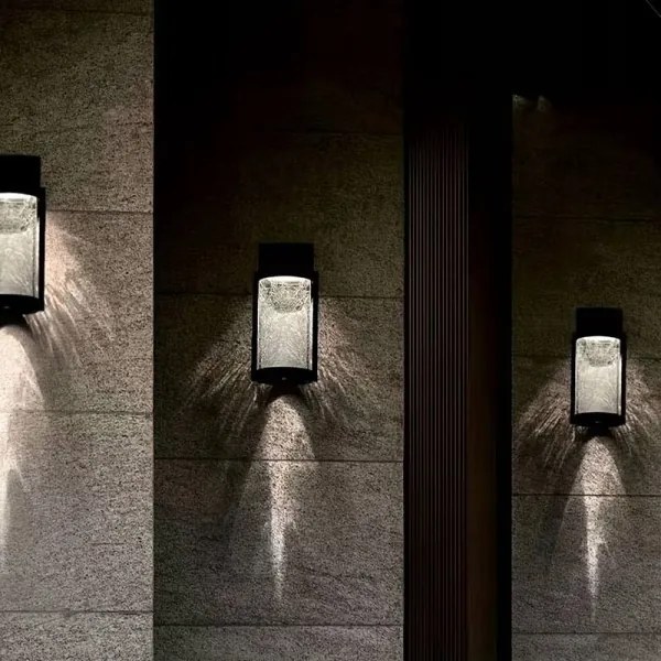 Lampă solară de perete LED/3,7V 300 mAh IP44 neagră