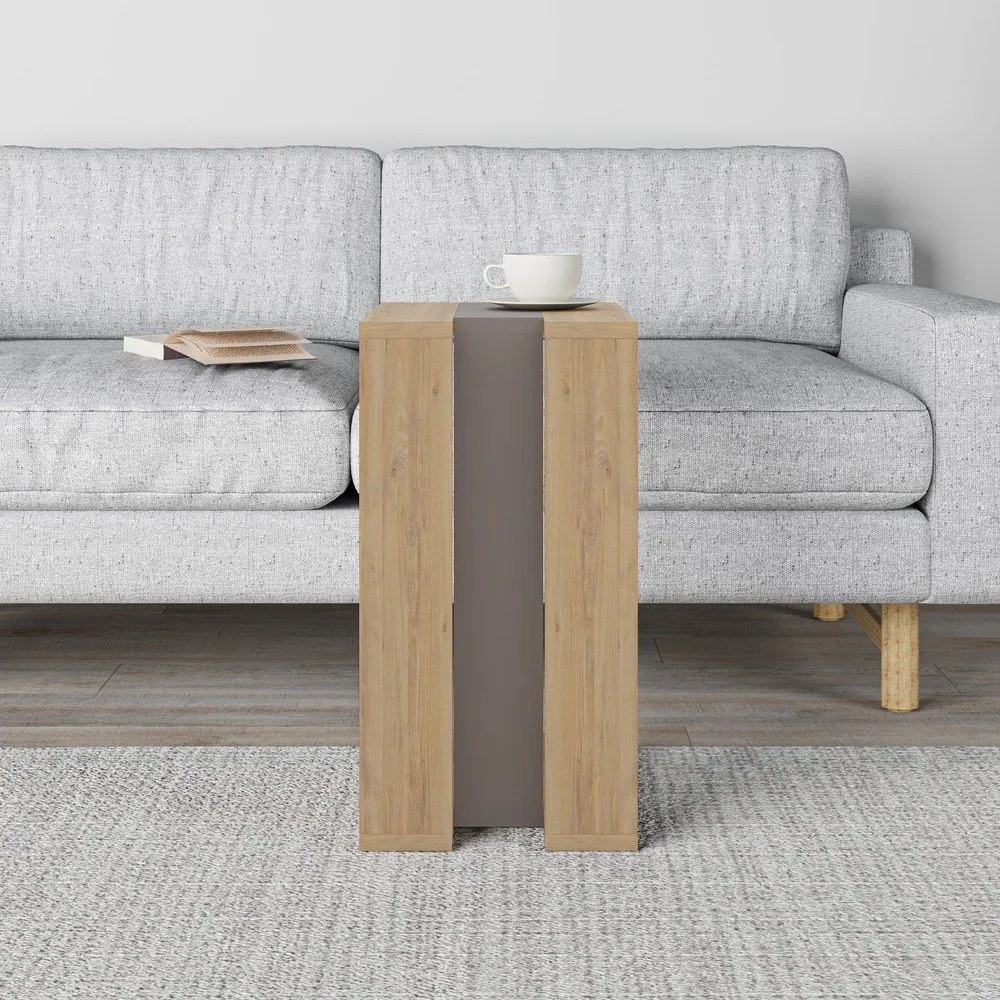 Măsuță auxiliară cu aspect de lemn de stejar 40x30 cm Macha – Marckeric