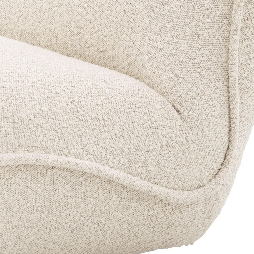Fotoliu pivotant elegant design LUX Relax, boucle crem 115729 HZ