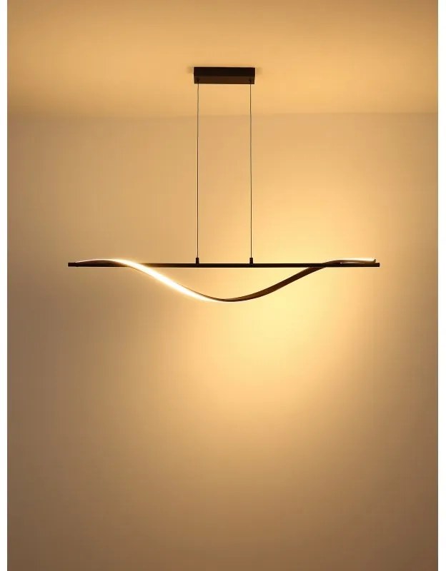 Lustra LED aluminiu cu efect de lemn WATKINS