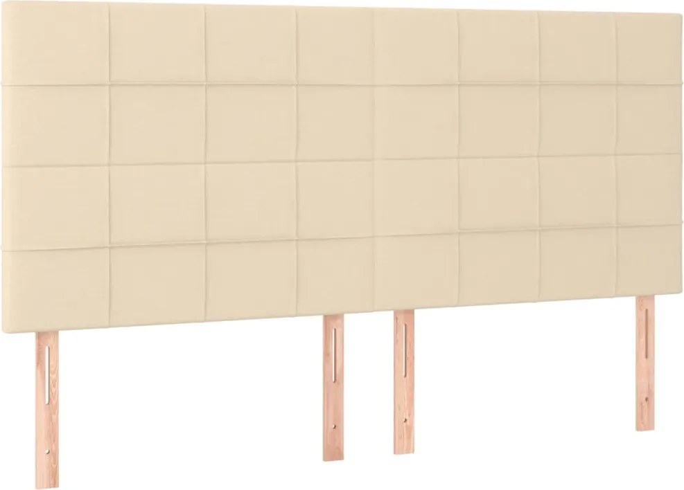 vidaXL Tăblie de pat crem 180x5x118/128 cm, material textil