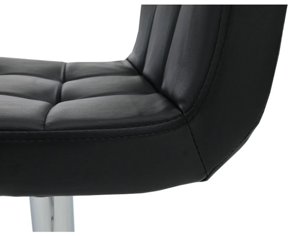 Scaun de bar, piele ecologică negru/crom, KANDY NEW