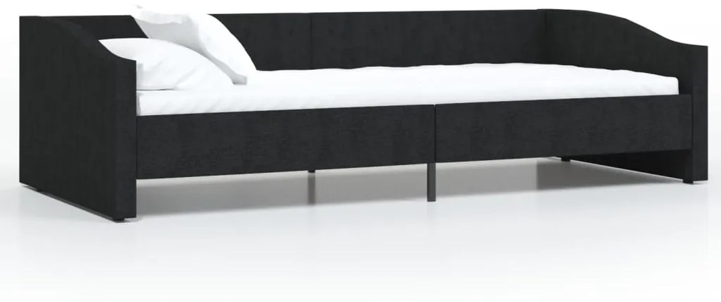 337226 vidaXL Pat de zi cu USB, negru, 90x200 cm, textil