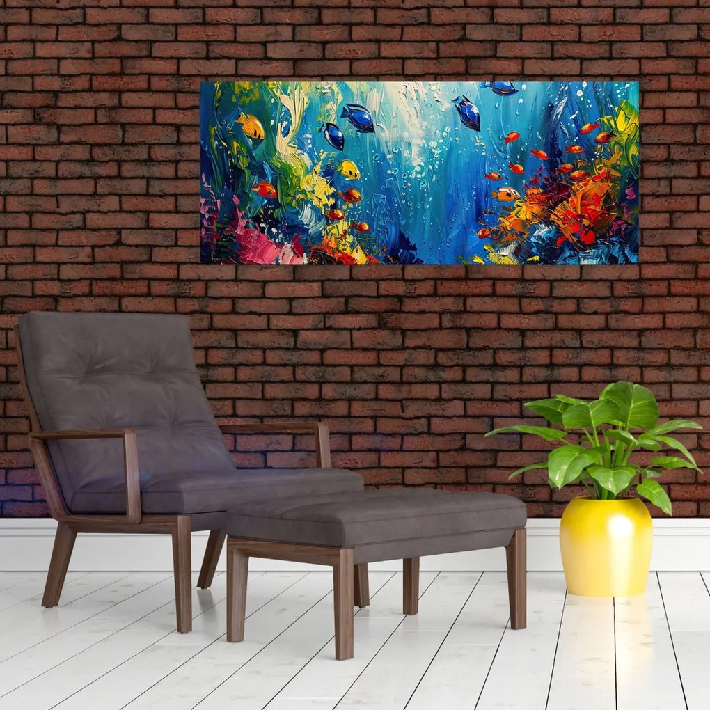 Tablou - Pictura lumii subacvatice (120x50 cm)