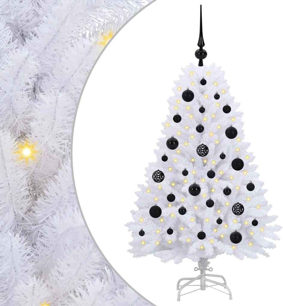 vidaXL Brad de Crăciun artificial cu ramuri articulare Alb 120 cm