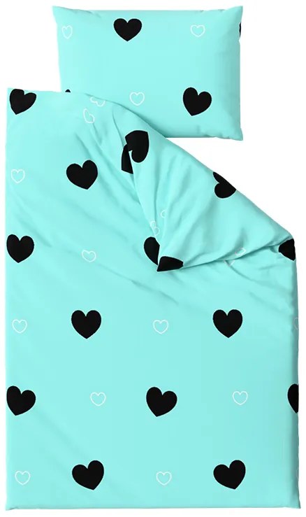 Lenjerie de pat din microfibra CORAZON BLEND albastru Dimensiune lenjerie de pat: 70 x 90 cm | 140 x 220 cm