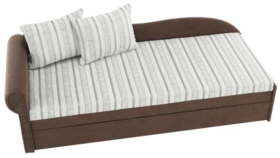 Divan extensibil, maro/bej/auriu/model, dreapta, AGA D