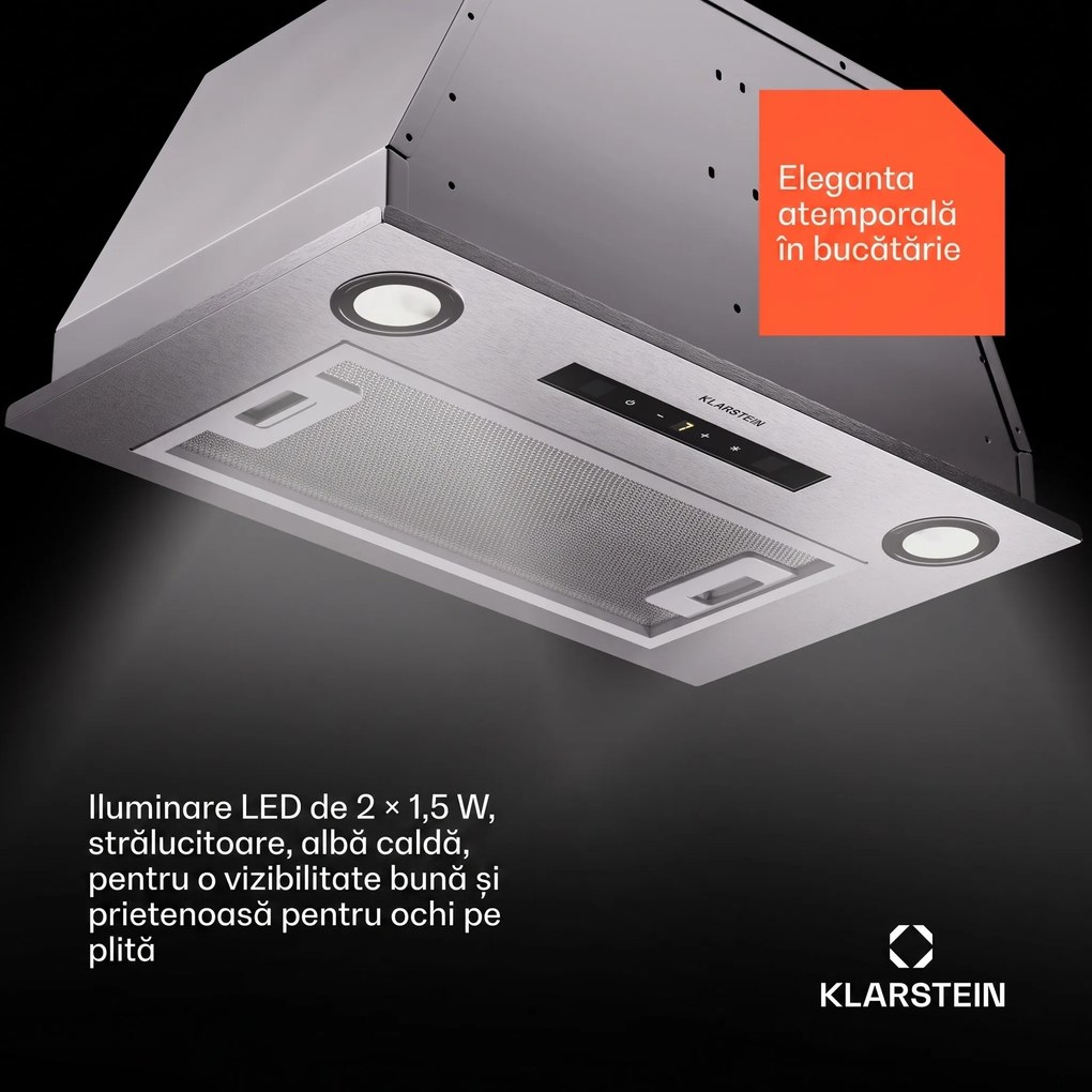Klarstein Paolo 52 Plită încorporabilă 52 cm 463 m³/h LED Touch A++