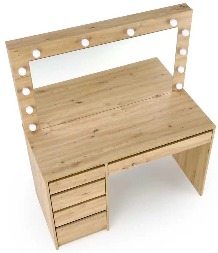 Masă de toaletă Hollywood XL, stejar artisan