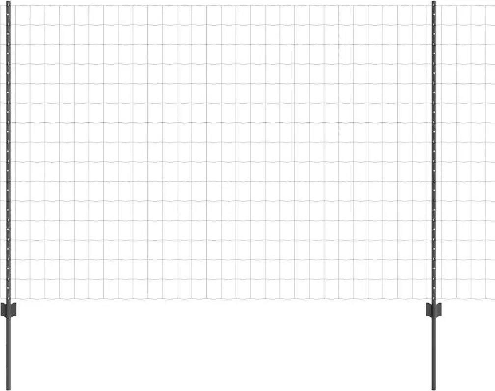 vidaXL Gard cu Stâlp Gri 1,6 x 10 m Oțel și PVC