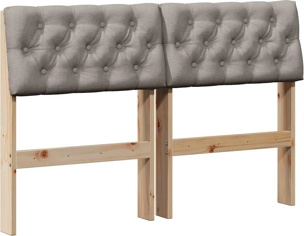 vidaXL Tăblie tapițată Gri taupe 120 cm Lemn de pin masiv