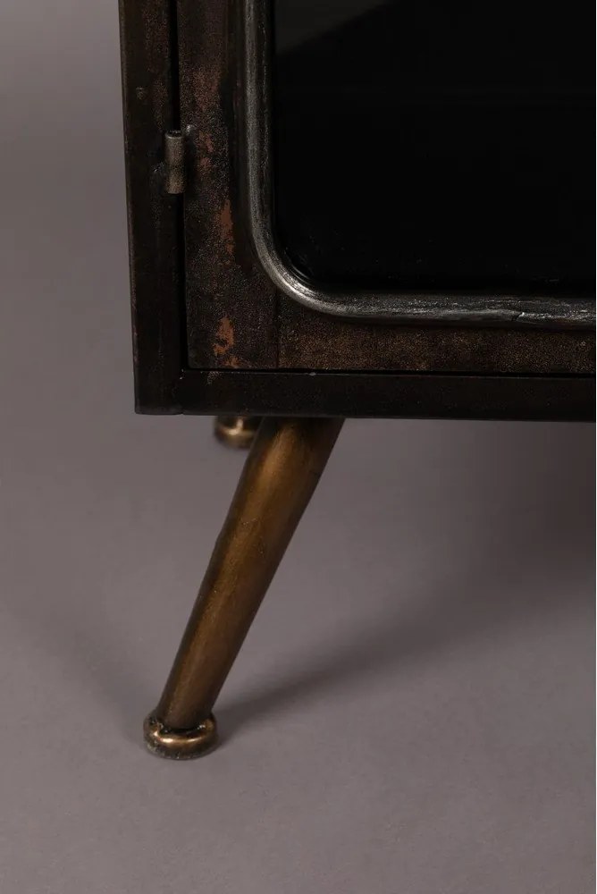 Vitrină neagră din metal 60x100x35 cm Denza – Dutchbone
