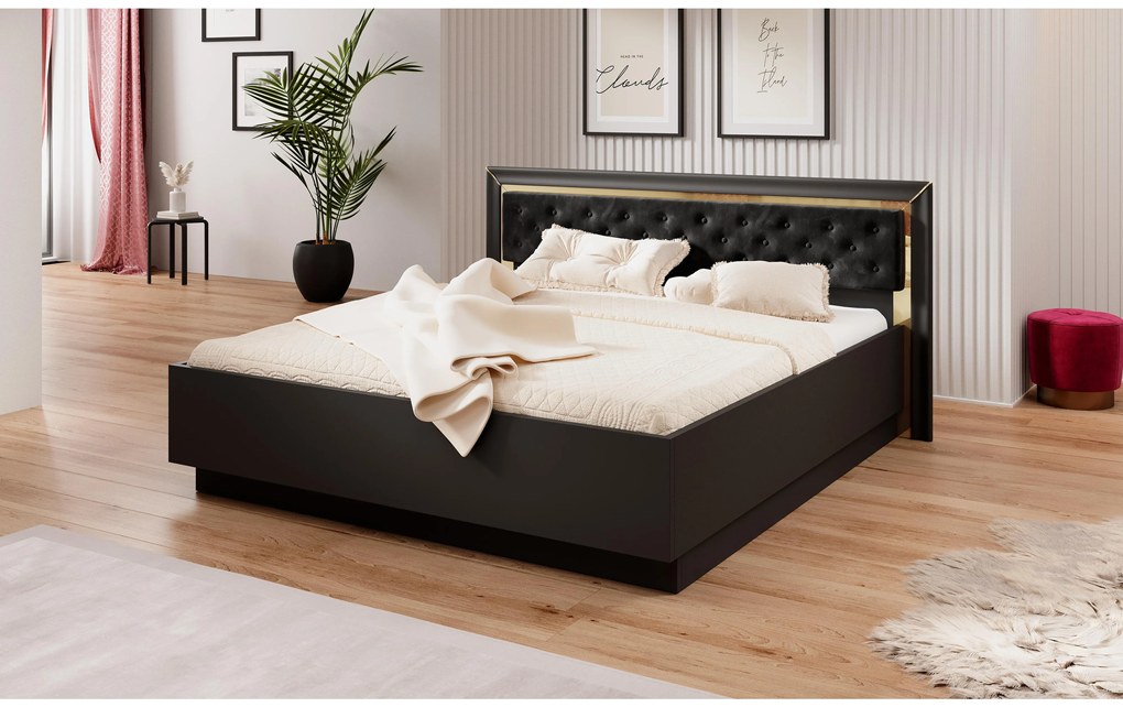 Pat matrimonial 180 cm Arnold Typ 32 (Negru). 1108283