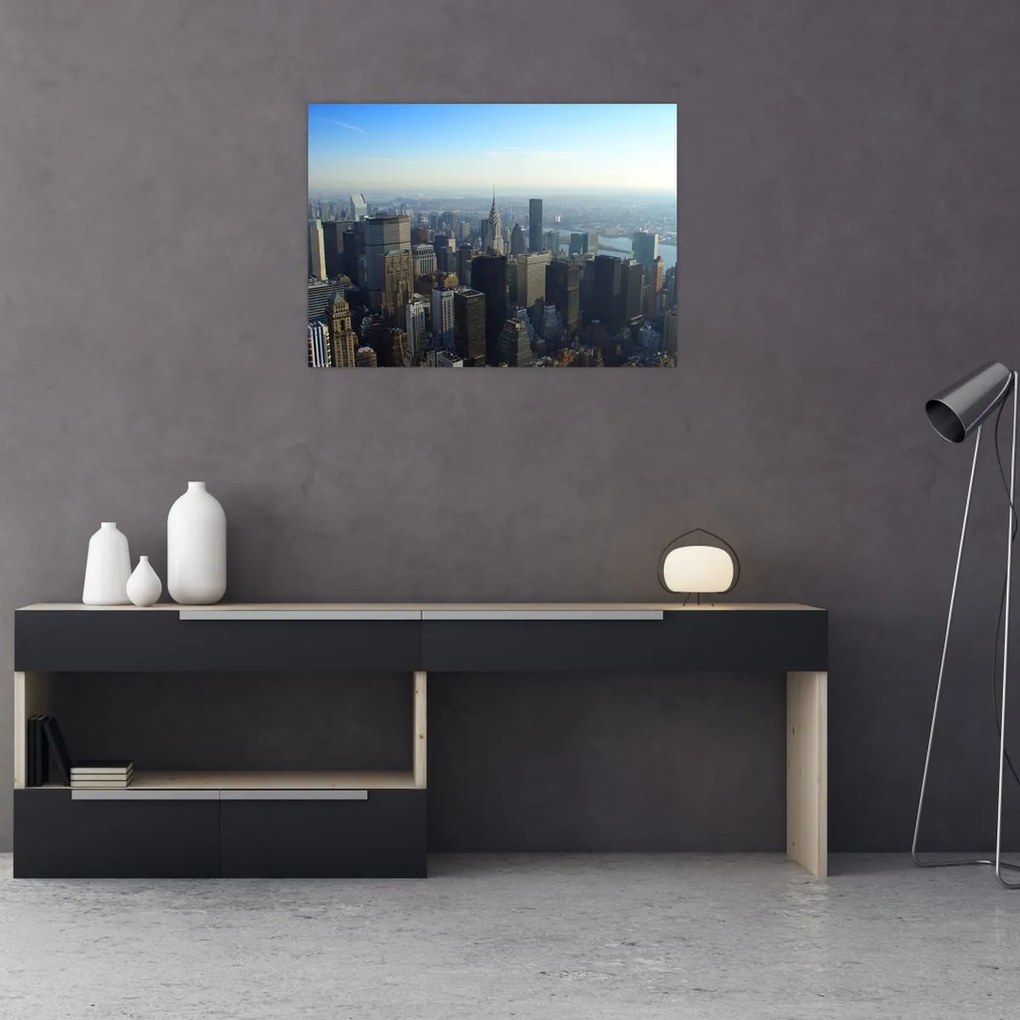 Tablou pe sticlă - Manhattan de zi (70x50 cm)