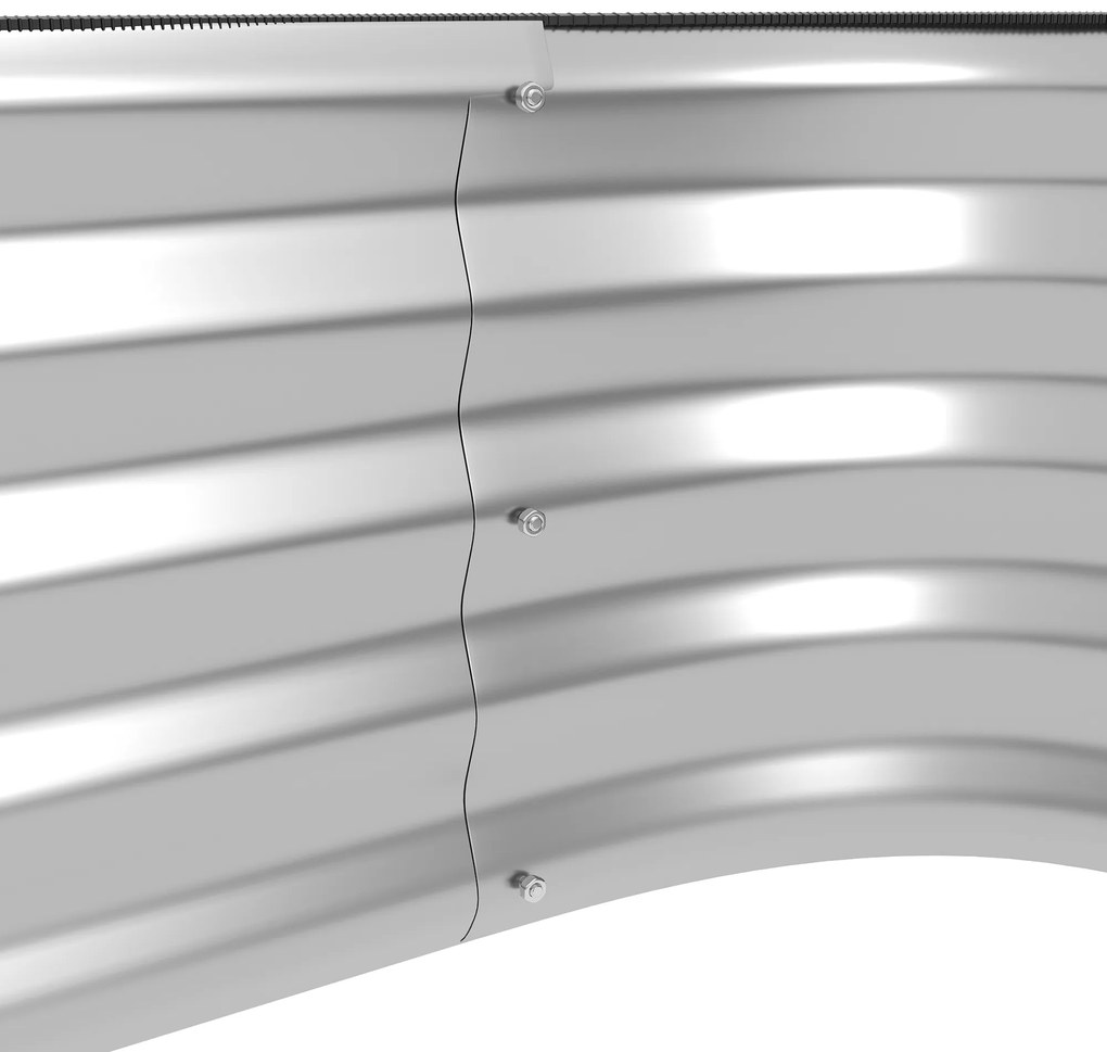 Outsunny Jardinieră de Grădină Înălțat cu 2 Niveluri, Jardinieră Galvanizată cu Margine de Siguranță, 120x90x30 cm, Argintiu | Aosom Romania
