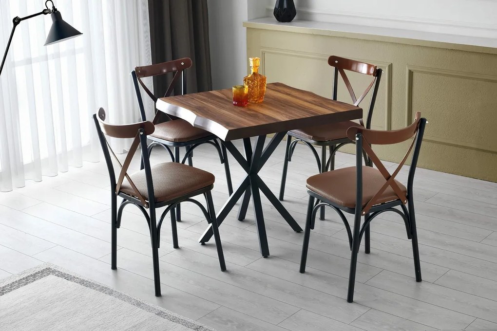 Set de scaune de sufragerie Ekol Brown, 4 buc.
