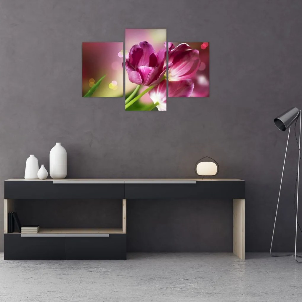 Tablou cu lalele roz (90x60 cm)