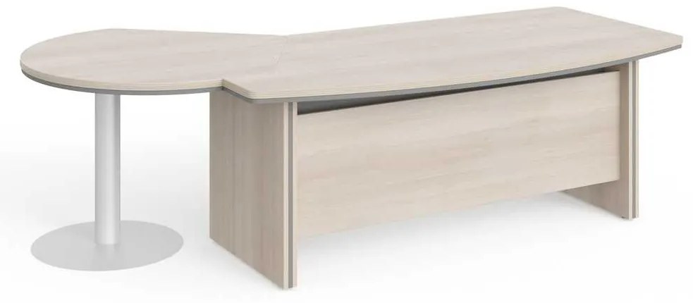 Masa de birou Manager LUX 255 x 155 cm, dreapta, salcâm deschis / gri