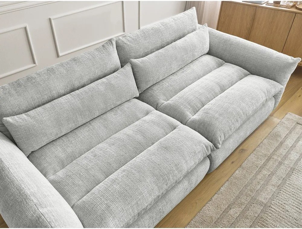 Canapea gri deschis cu tapițerie din chenille 276 cm Neil – Bobochic Paris