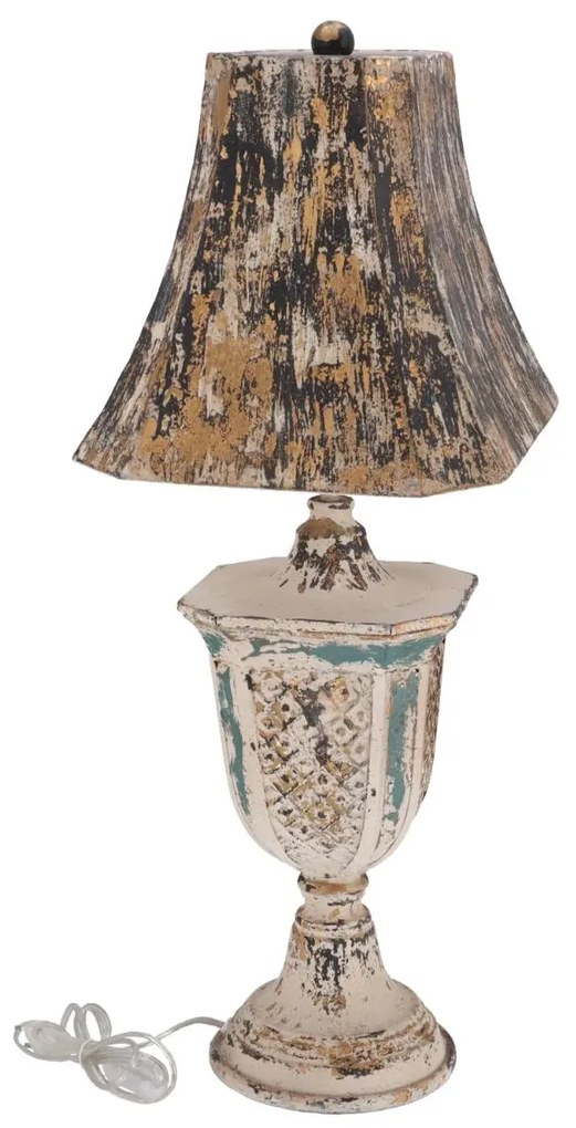 Lampa Shabby Chic Bell rasina si metal H 75 cm