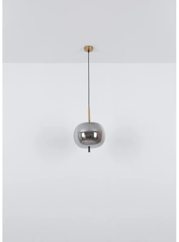 Lustra cu 3 pendule design modern Blacky I negru mat, alama