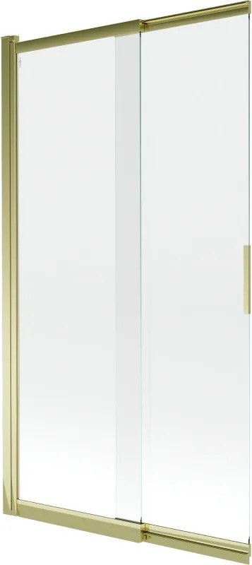 Mexen Fox paravan de cadă cu 2 aripi glisant, 100 x 150 cm, transparent, auriu - 891-100-002-50-00