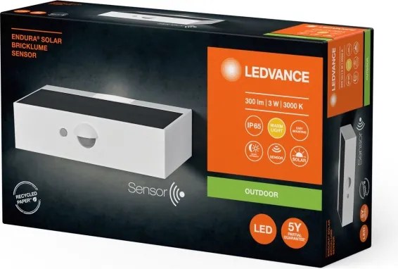Aplică LED solară cu senzor Ledvance ENDURA SOLAR LED/3W/4,2V IP65
