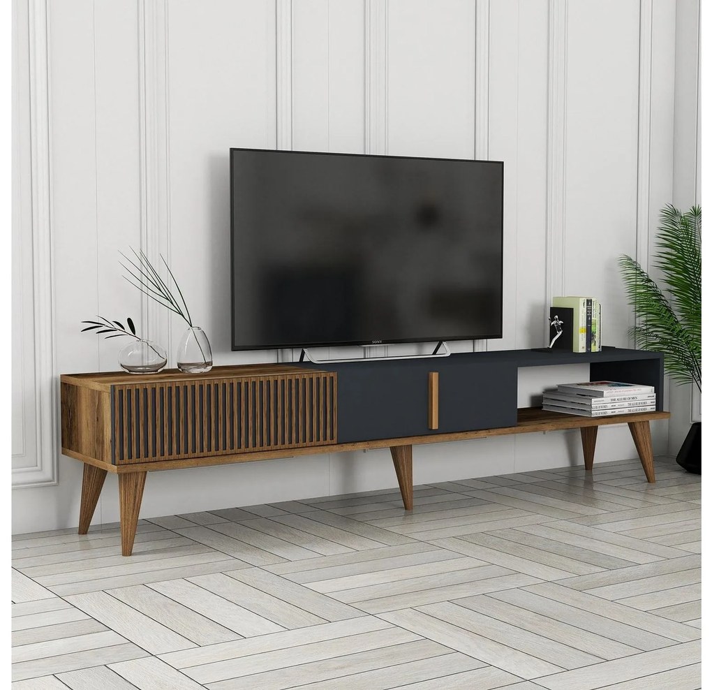 Masă TV/Dulap Tepeve (Nuc + antracit) . 1095453