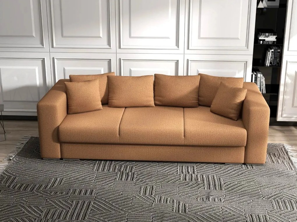 Canapea extensibilă dumonde cu ladă de depozitare si sezut confortabil din spuma high-density, Gloria Enjoy Mango 240x100 cm