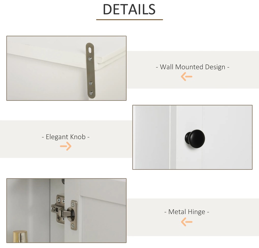 HomCom dulap medicamente, rafturi reglabile 53x14.5x50.5cm | AOSOM RO